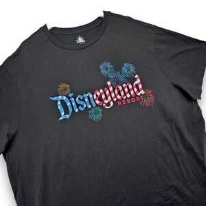 Disney Mens 3XL Black Disneyland Resort Fireworks Graphic Cotton T Shirt Tee